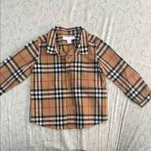 Kids Check Long-Sleeve Shirt 'Archive Beige